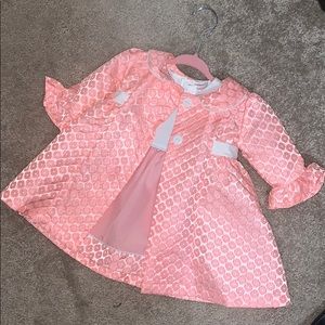 Pink dress and jacket 6/9 months baby girl